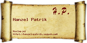 Hanzel Patrik névjegykártya